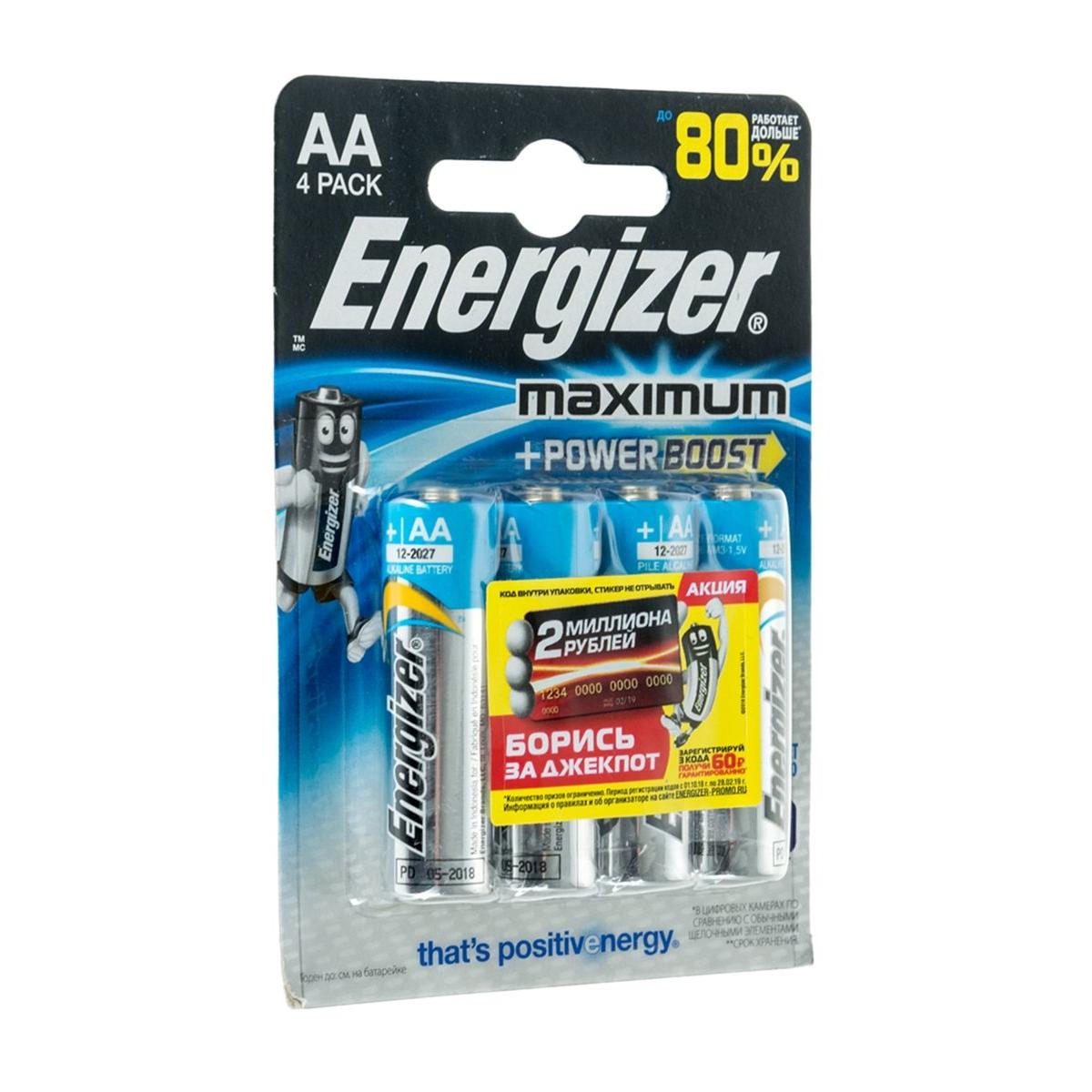 Батарейка АА Energizer Maximum LR6-4BL 4шт купить недорого в каталоге  интернет магазина Домотехника Фото отзывы обзоры описание Владивосток