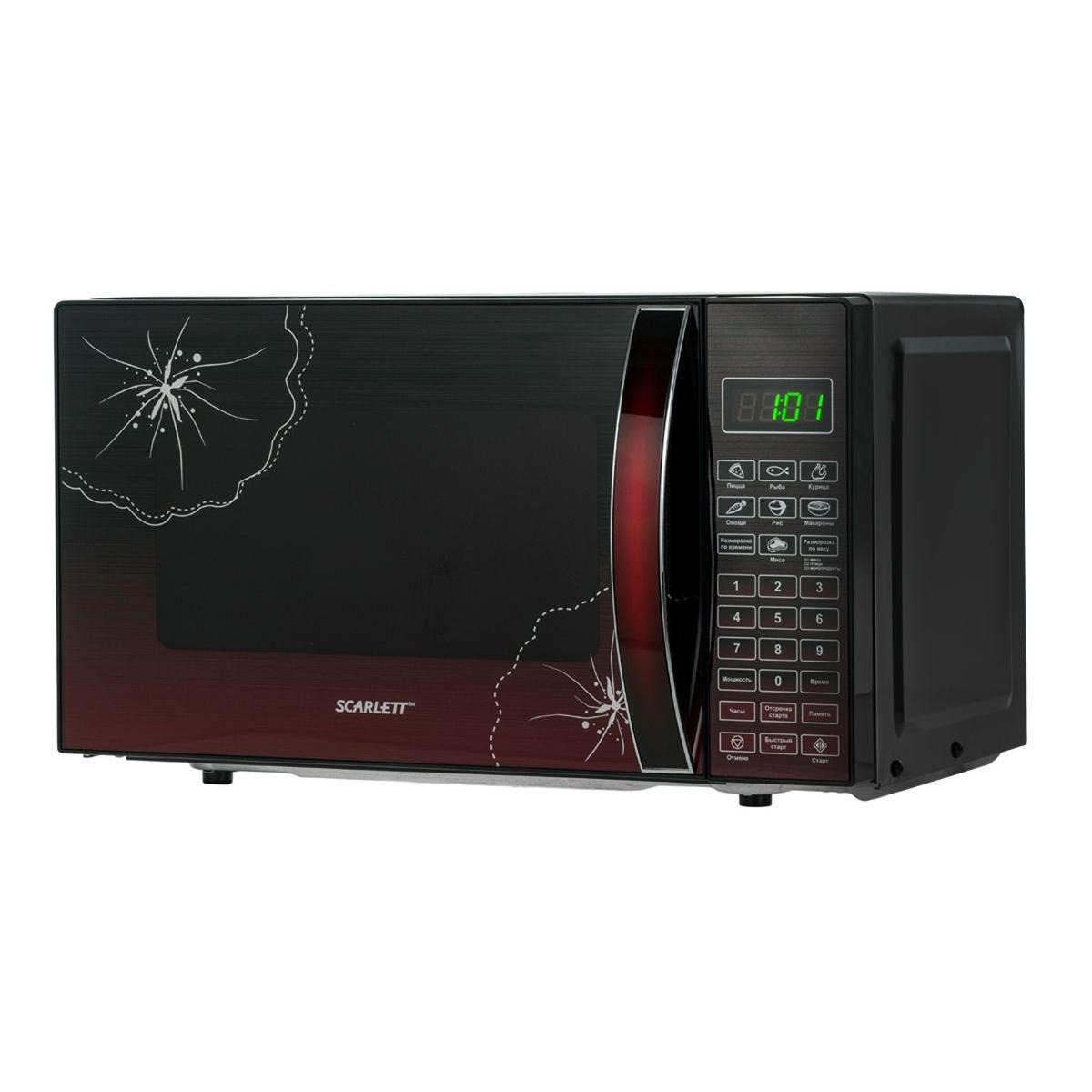 Микроволновая печь Scarlett SC-MW9020S04D Бордовый купить недорого в  каталоге интернет магазина Домотехника Фото отзывы обзоры описание  Владивосток