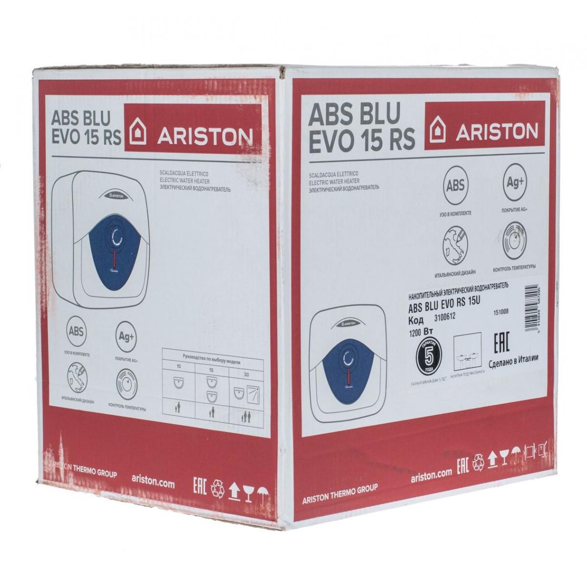 Водонагреватель накопительный Ariston ABS Blu EVO RS 10u. Ariston ABS Blu EVO RS 10. Ariston ABS Blu EVO RS 15u.